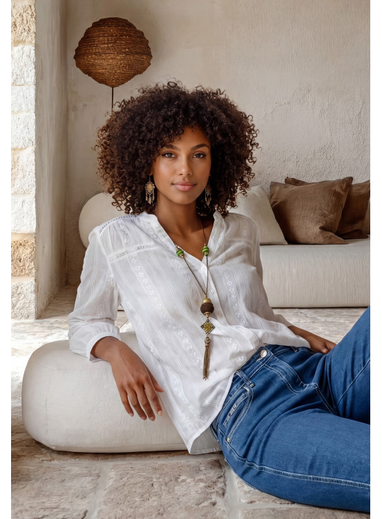 CHEMISE BOHÈME - LINE - BLANC