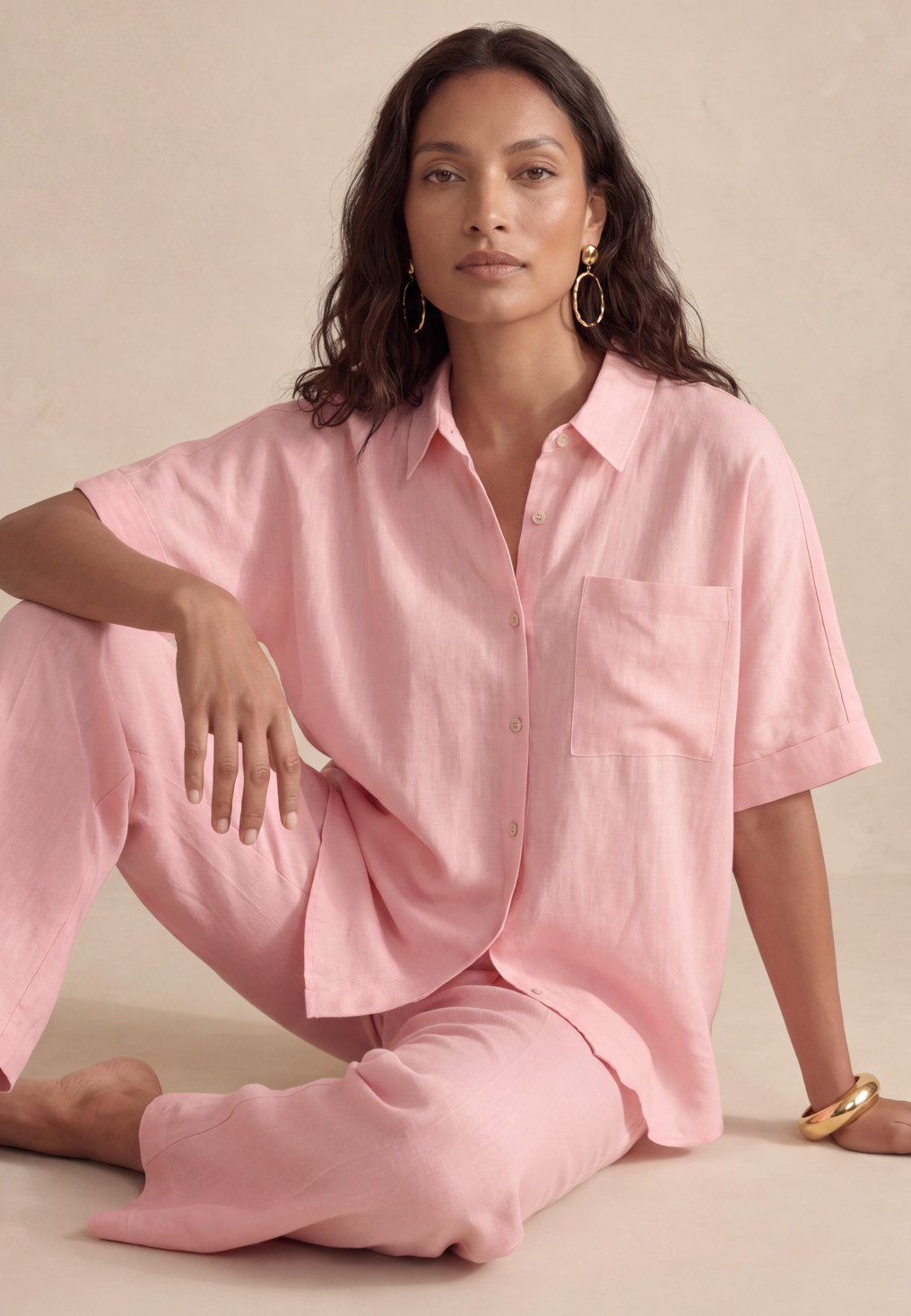 CHEMISE 100% LIN - LUSAKA - PETALE