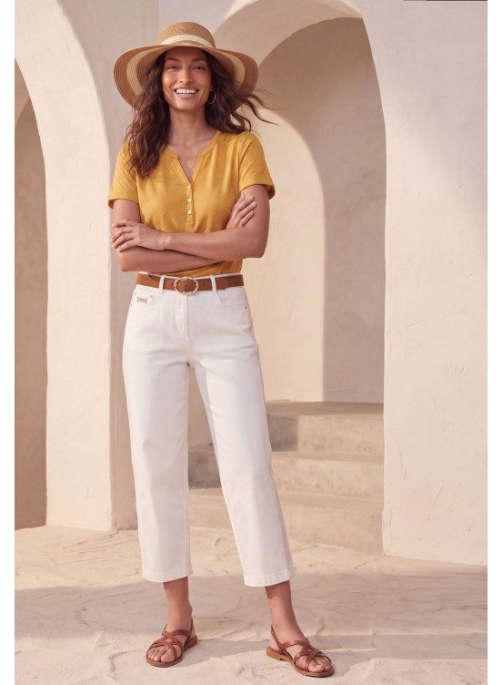 PANTALON COURT - LIHAM - BLANC - Un Jour Ailleurs