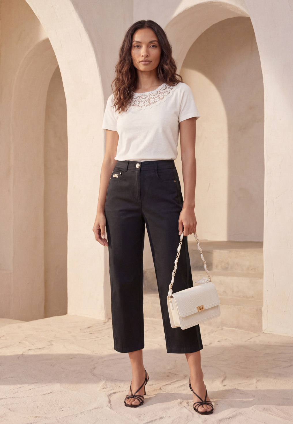 PANTALON COURT - LIHAM - NOIR - Un Jour Ailleurs
