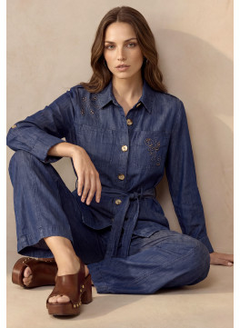 VESTE 100% LYOCELL - DIJON - INDIGO - Un Jour Ailleurs