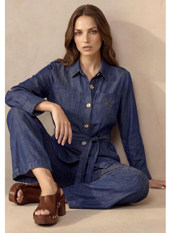 VESTE 100% LYOCELL - DIJON - INDIGO - Un Jour Ailleurs