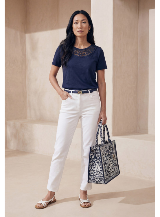TEE-SHIRT - LACE - NAVY - Un Jour Ailleurs