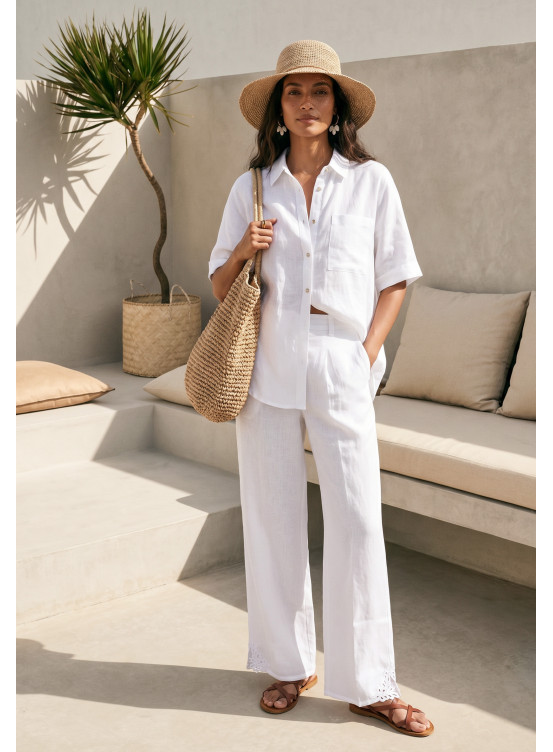 PANTALON - LUANA - BLANC - Un Jour Ailleurs