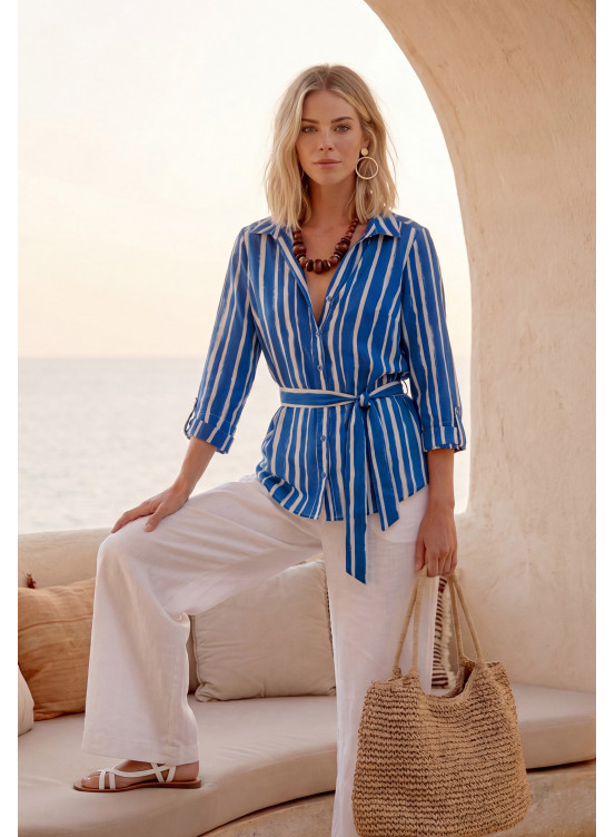 CHEMISE - GOAL - BLEU - Un Jour Ailleurs