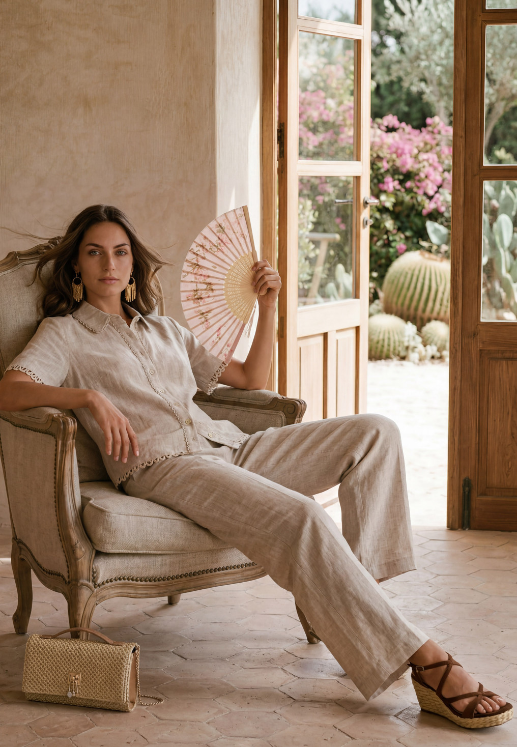 PANTALON 100% LIN - LARYA - SABLE - Un Jour Ailleurs