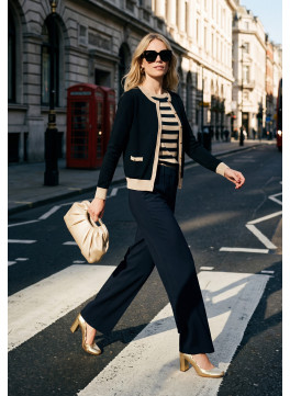 GILET - MADAME - NOIR/SABLE - Un Jour Ailleurs