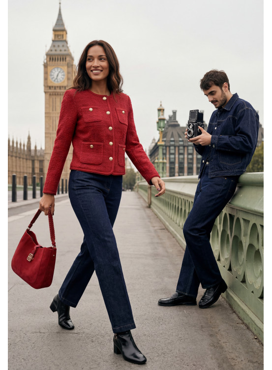 VESTE - MADELEINE - ROUGE
