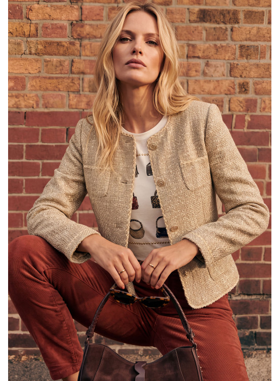 VESTE - FIBUS - BEIGE - Un Jour Ailleurs
