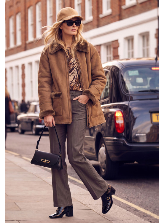 MANTEAU FOURRURE - MYLAN - COGNAC