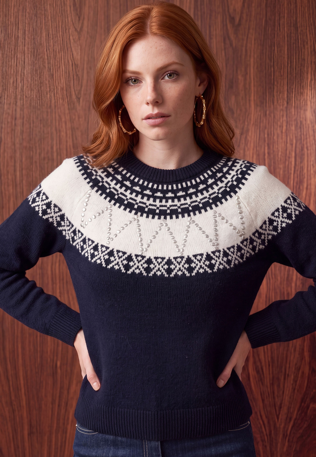 PULL 100% LAINE - MONTBLANC - MARINE