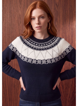 PULL 100% LAINE - MONTBLANC - MARINE - Un Jour Ailleurs