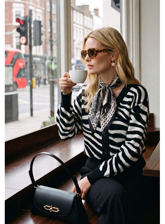 GILET - MATIN - NOIR/OFF WHITE - Un Jour Ailleurs