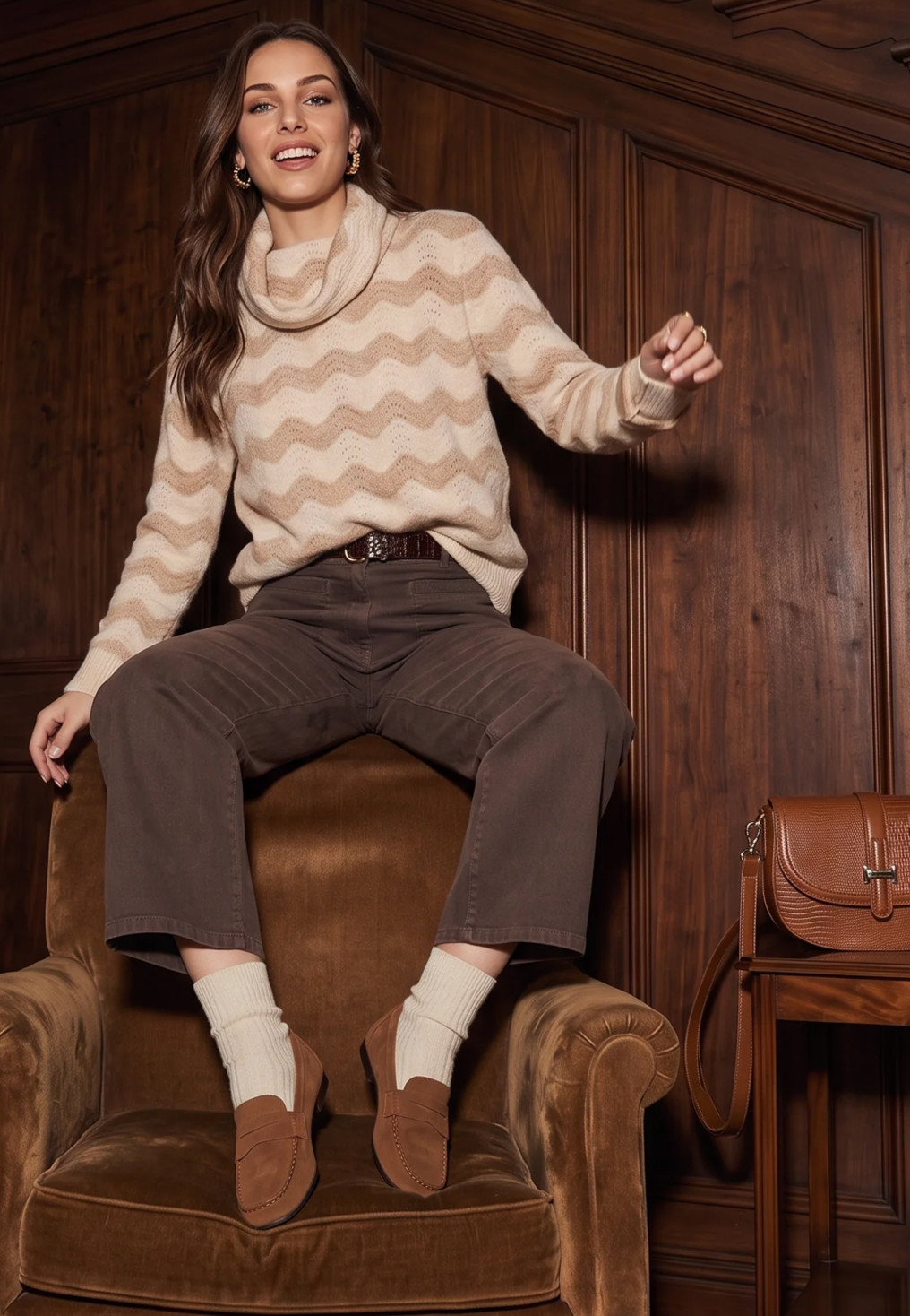 Nos Pantalons pour femme, PANTALON CROPTE - JOBA - MOKA - Un Jour A...