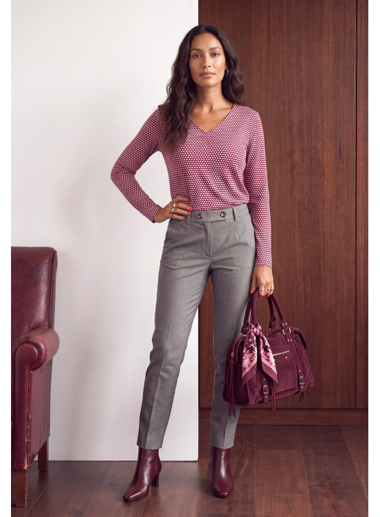PANTALON 7/8EME - MIKADO - GRIS CHINE - Un Jour Ailleurs