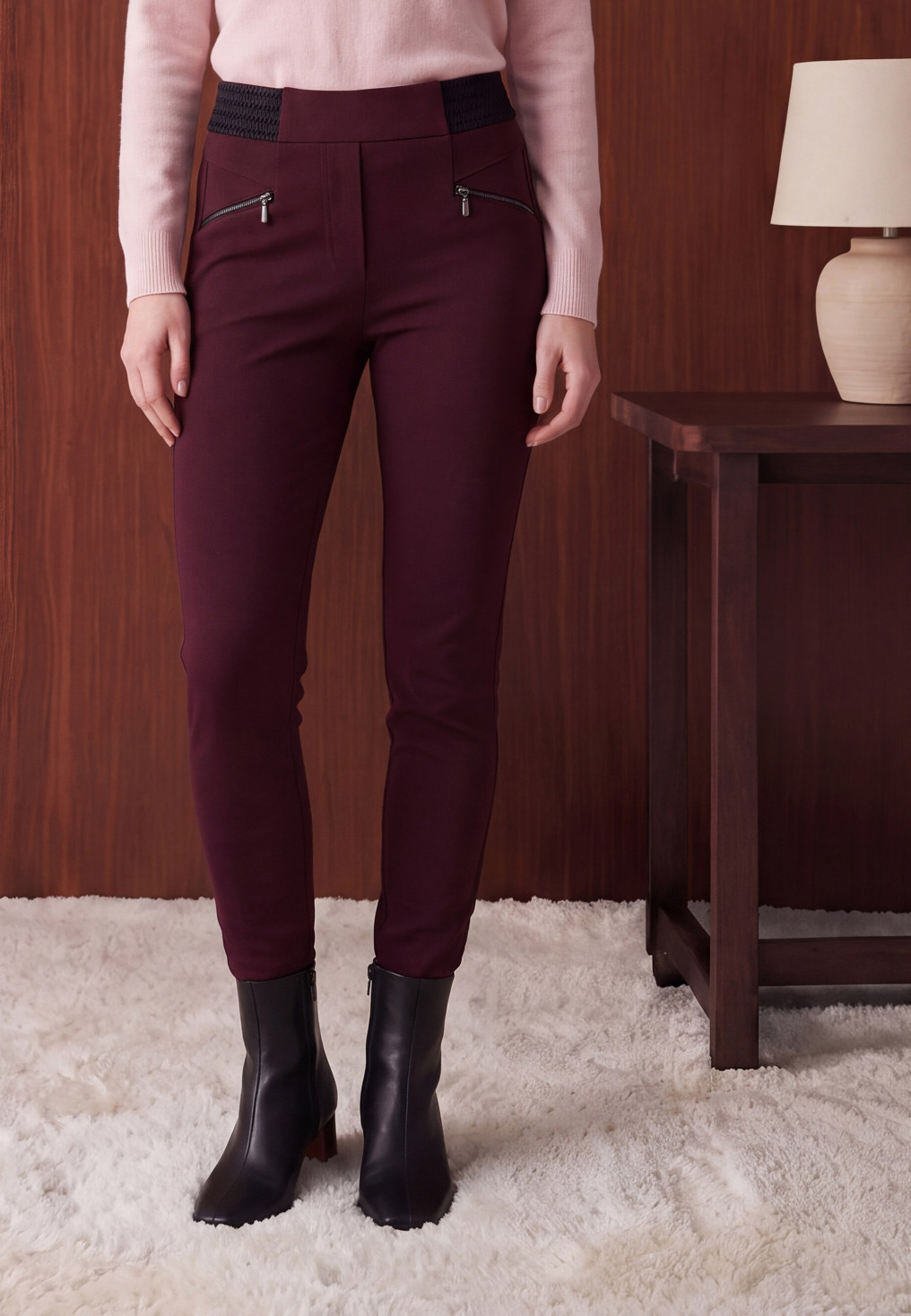 PANTALON - MARLON - AUBERGINE - Un Jour Ailleurs