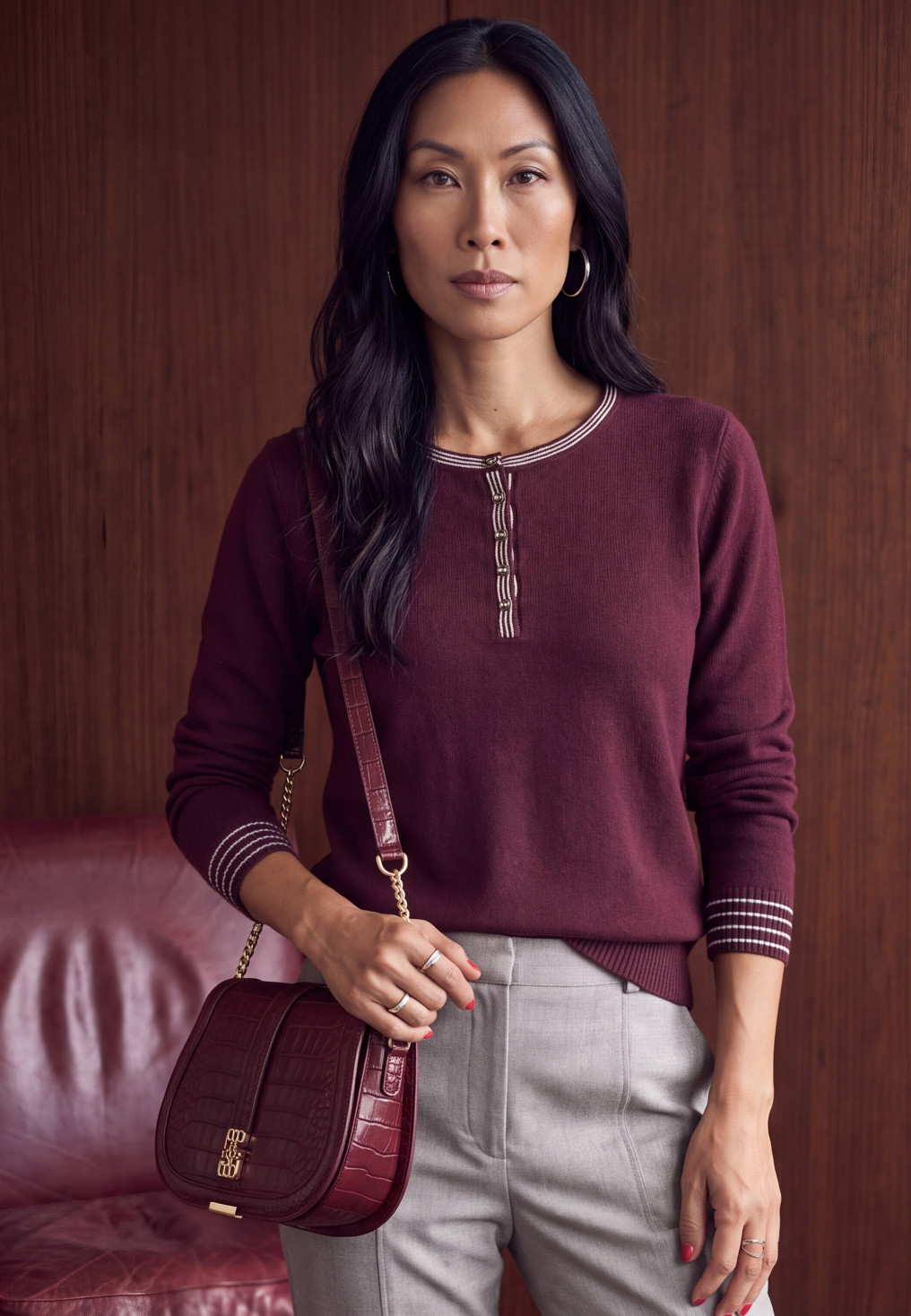 PULL 100% LAINE - MILLET - PRUNE - Un Jour Ailleurs