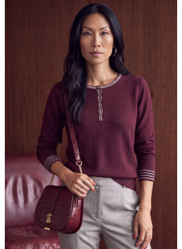 PULL 100% LAINE - MILLET - PRUNE - Un Jour Ailleurs