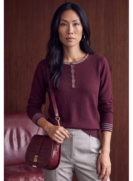 PULL 100% LAINE - MILLET - PRUNE - Un Jour Ailleurs