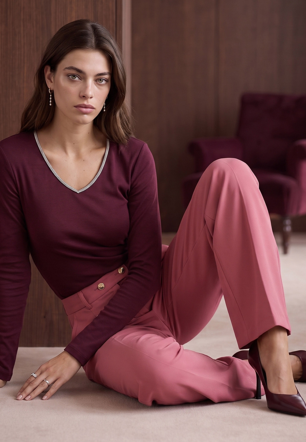 TEE-SHIRT - MAHARANI - PRUNE - Un Jour Ailleurs