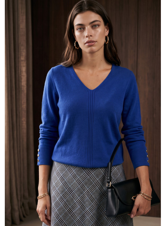 PULL 100% LAINE - MACARONI - ROYAL - Un Jour Ailleurs