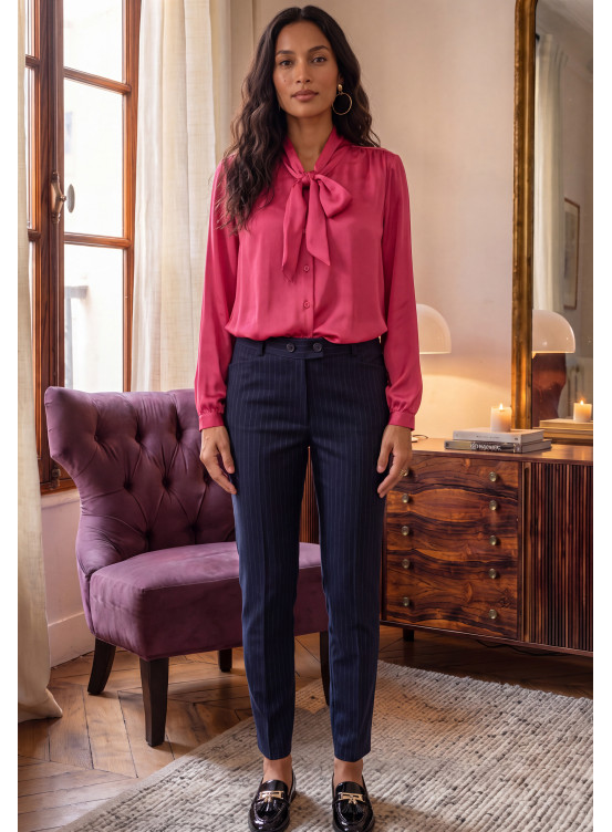PANTALON TAILLEURS - MALASSI - MARINE - Un Jour Ailleurs