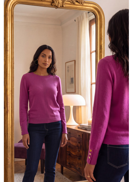 PULL 100% LAINE - MOZZA - ORCHID - Un Jour Ailleurs