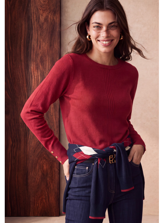 PULL 100% LAINE - MOZZA - ROUGE