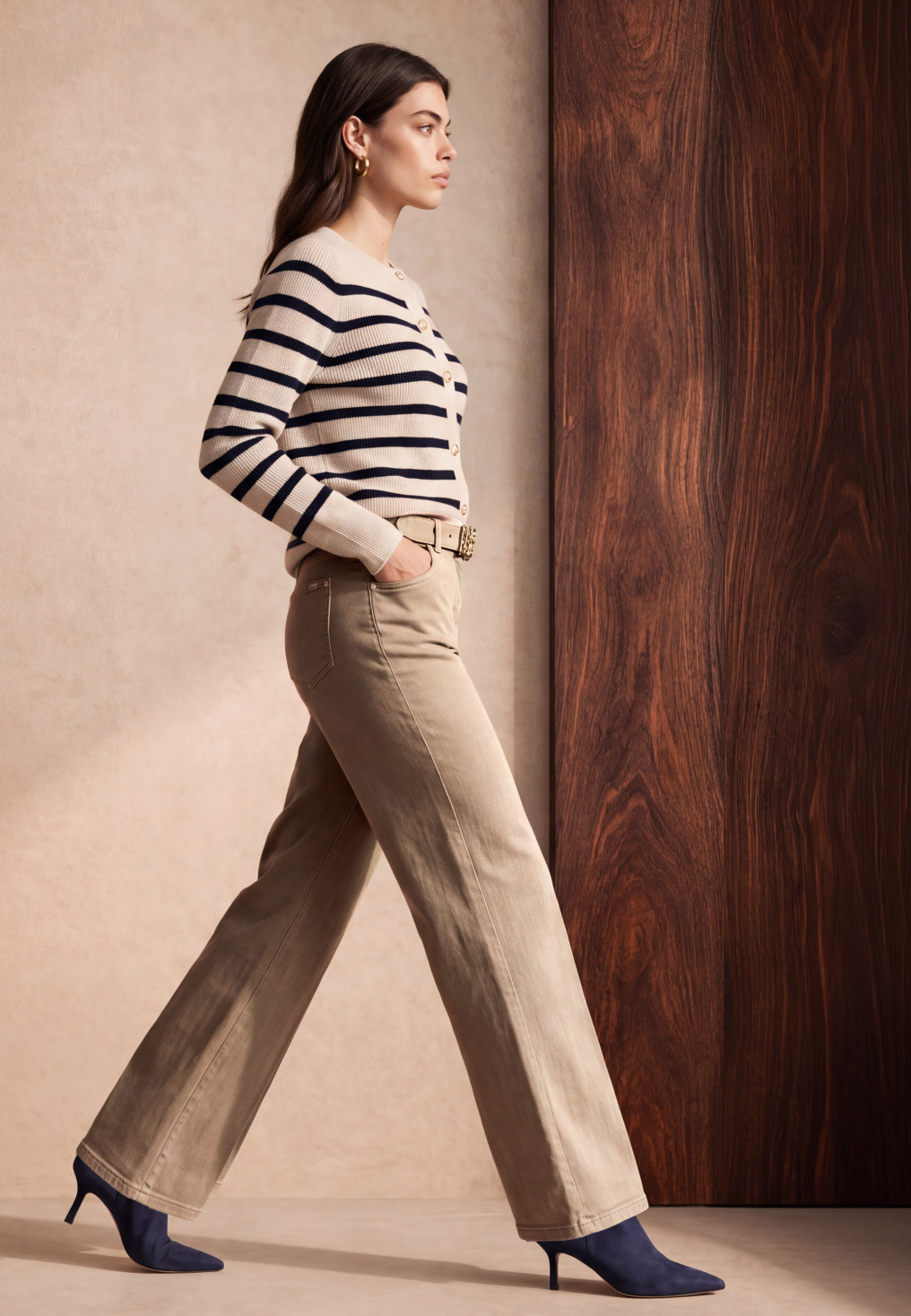 PANTALON LARGE - MARCIALOU - ARGILE - Un Jour Ailleurs