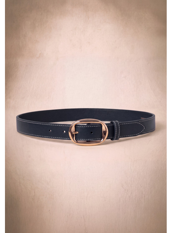CEINTURE CUIR - MOOKYN - MARINE - Un Jour Ailleurs