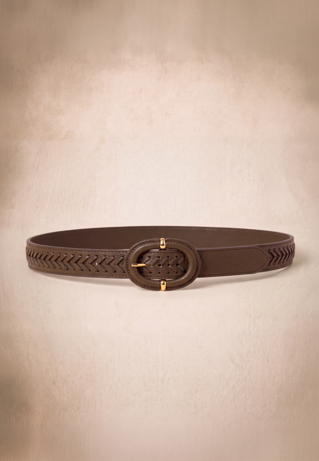 CEINTURE CUIR - MEMISSA - KAKI - Un Jour Ailleurs