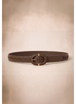 CEINTURE CUIR - MEMISSA - KAKI - Un Jour Ailleurs