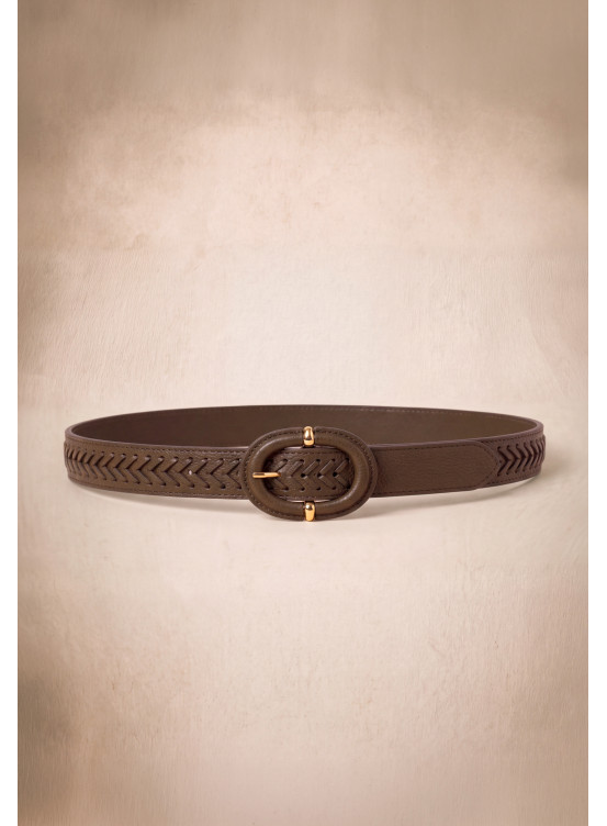 CEINTURE CUIR - MEMISSA - KAKI - Un Jour Ailleurs