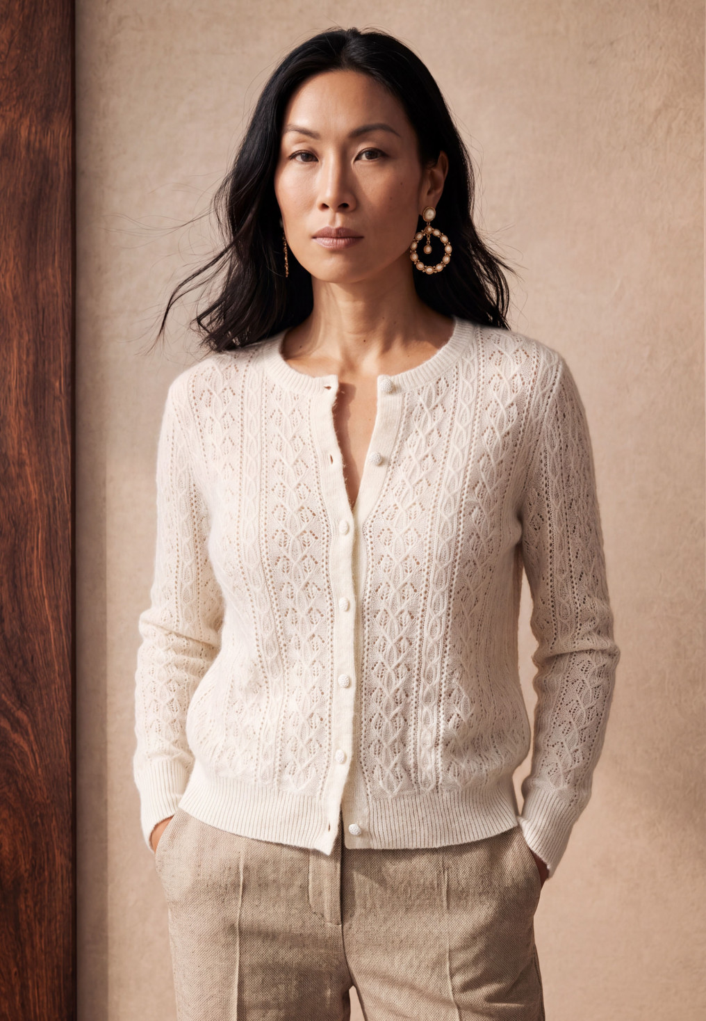 GILET - MONISE - ECRU CHINE