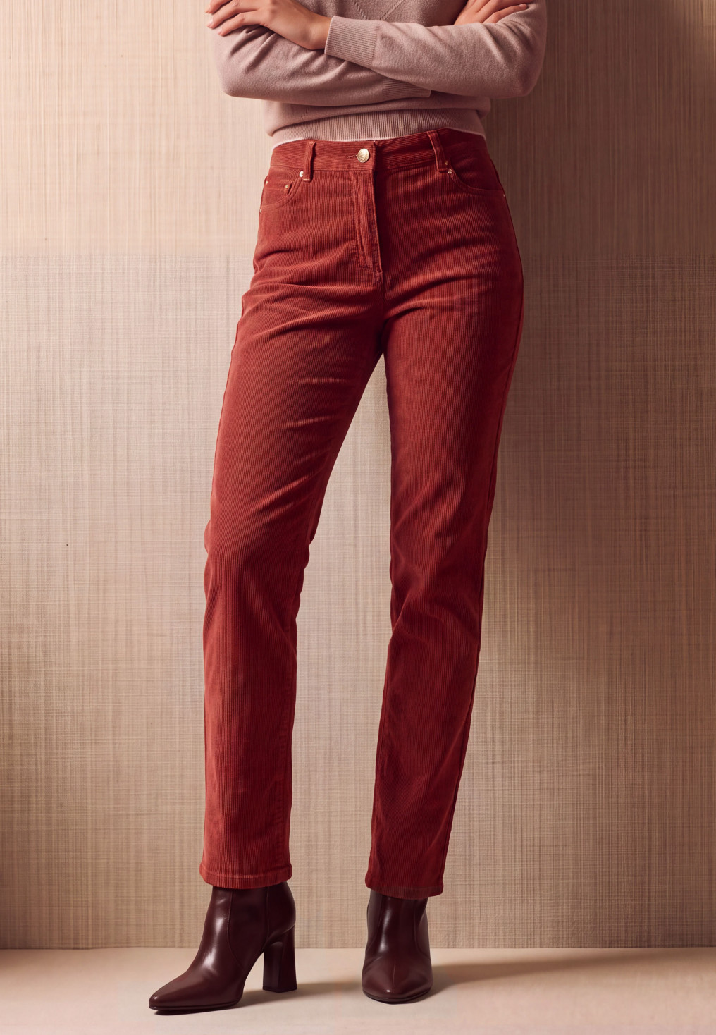 PANTALON VELOURS - MUNIA - TERRACOTTA - Un Jour Ailleurs