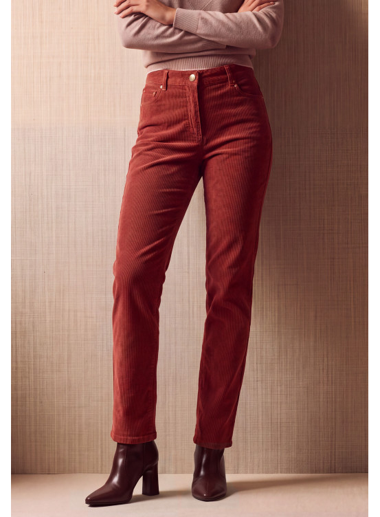 PANTALON VELOURS - MUNIA - TERRACOTTA - Un Jour Ailleurs