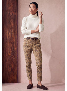 PANTALON VELOURS 7/8EME - MUSE - ARGILE - Un Jour Ailleurs