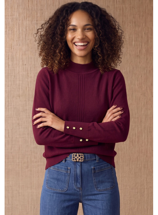 PULL 100% LAINE - MOCACCINO - PRUNE - Un Jour Ailleurs